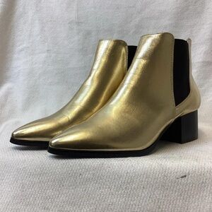 River Island Metallic Gold Ankle Boots